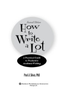 How to write a lot: a practical guide to productive academic writing